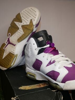Air Jordan 6 Retro Sneakers in White and Purple